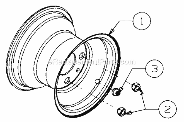 Rear Wheel Diagram and Parts List for 2166 13A-214G100, 13A-254G100 Cub Cadet Lawn Tractor